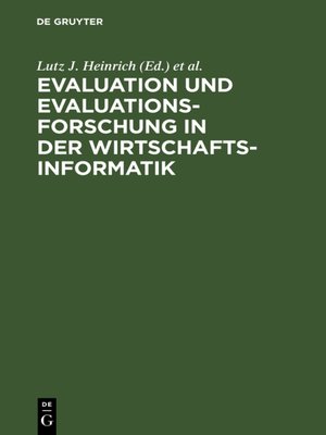 cover image of Evaluation und Evaluationsforschung in der Wirtschaftsinformatik